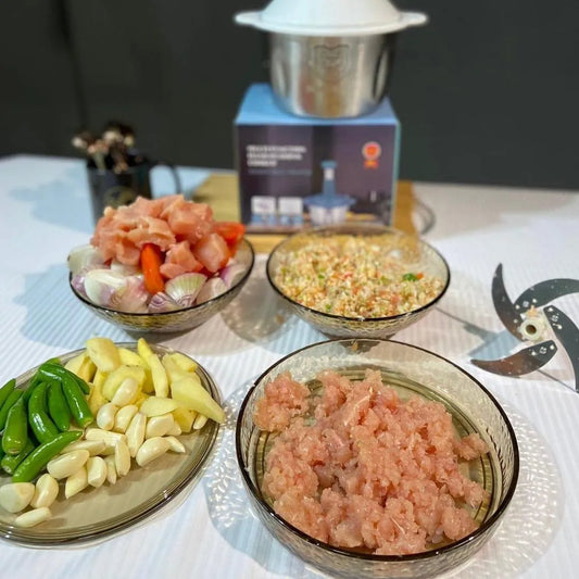 Manual Hand Push Chopper | Multi-functional Vegetable Meat Grinder, Grater, Chopper 2L