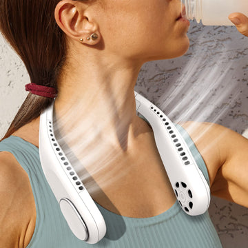 Freedom Wearable Neck Fan & Air Purifier | USB Rechargeable 3-Speed Personal Cooler for Indoor and Outdoor Travel