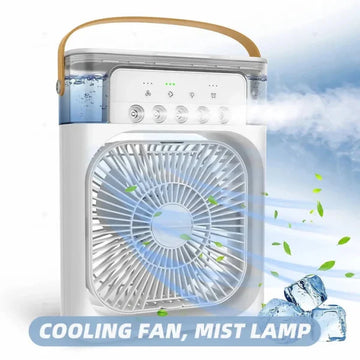 Portable Air Conditioner Fan |  Mist Water, And Humidifier Function | Led Night Light Water Mist | Random Color